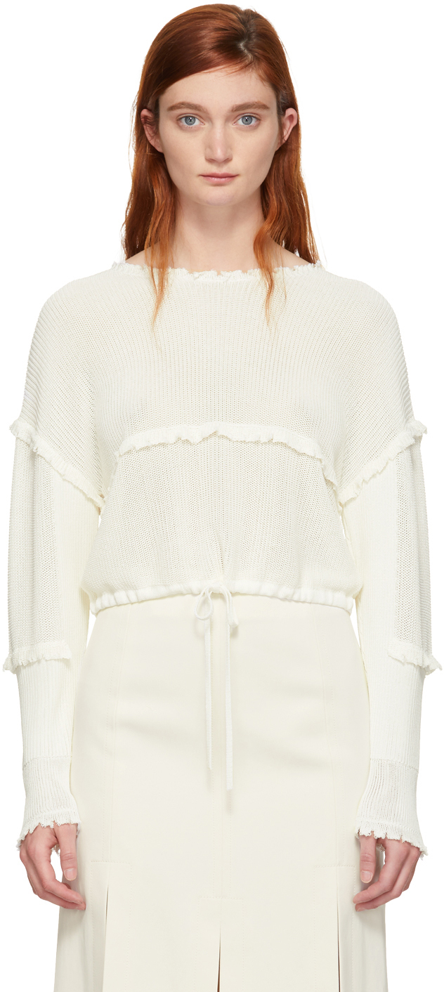 3.1 Phillip Lim: Off-White Cropped Sweater | SSENSE