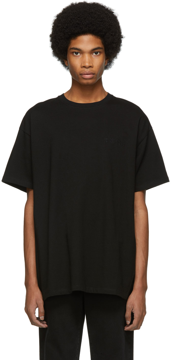 Raf Simons: Black Bald Head Big Fit T-Shirt | SSENSE