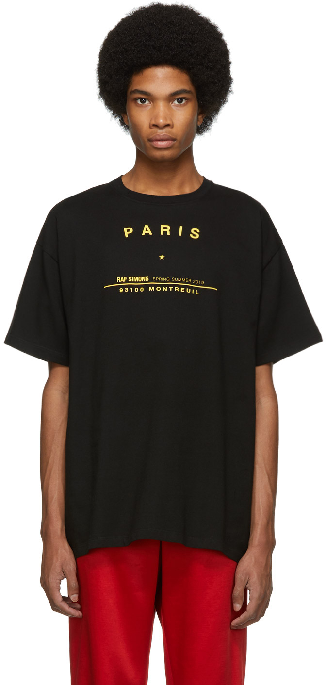 Raf Simons: Black Big Fit Tour T-Shirt | SSENSE