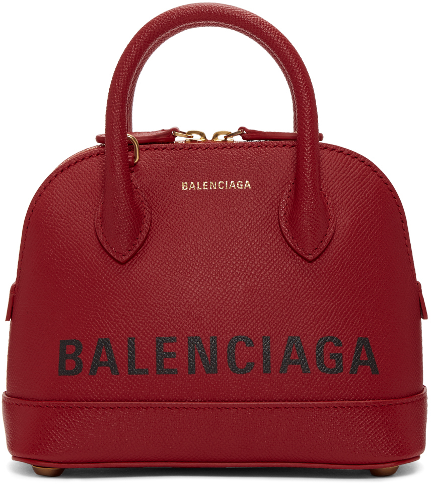 Balenciaga Red XXS Ville Top Handle Bag SSENSE