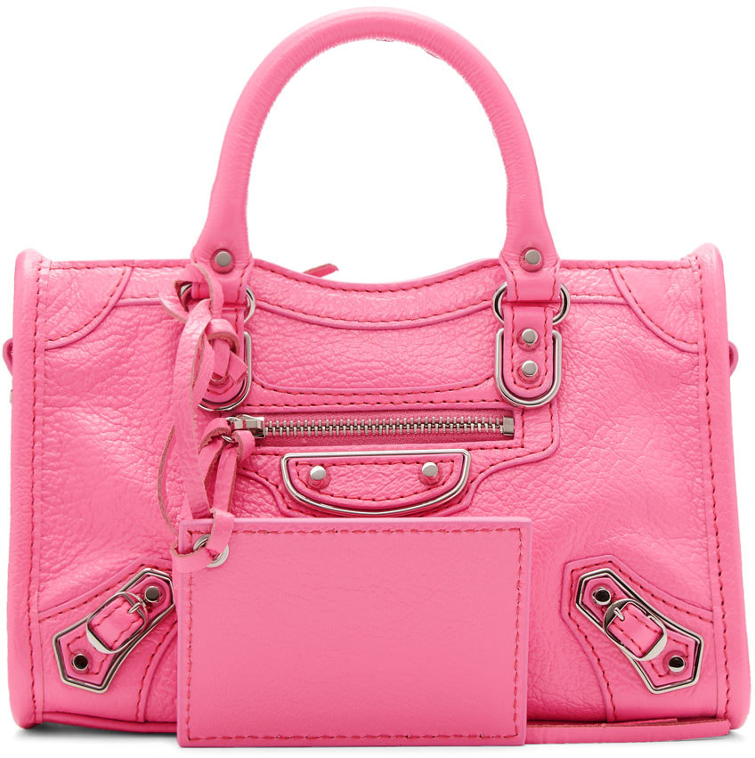 Balenciaga: Pink Nano City Bag | SSENSE