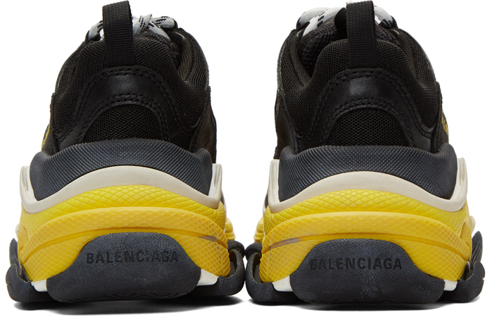 Balenciaga Black Yellow Triple S Sneakers Ssense