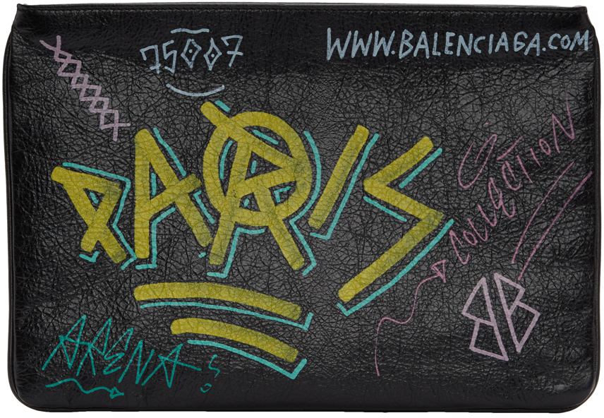 balenciaga graffiti pouch