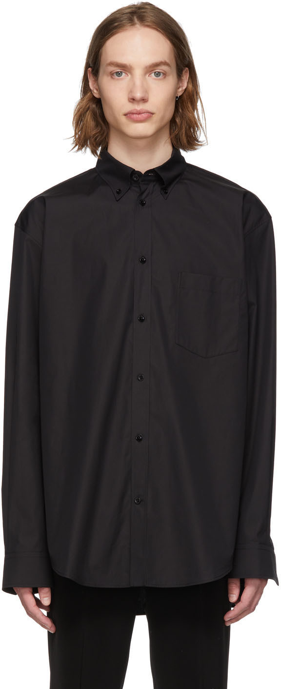 Balenciaga: Black Normal Fit Shirt | SSENSE