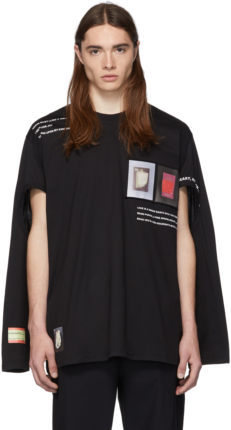 Burberry: Black 'Kingdom' Long Sleeve T-Shirt | SSENSE