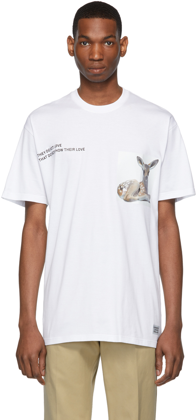 Burberry: White Bambi T-Shirt | SSENSE