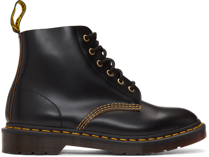 Dr. Martens: Black 101 Vintage Smooth Boots | SSENSE