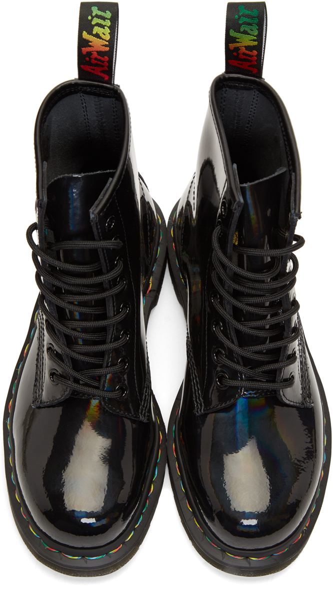 dr martens rainbow black