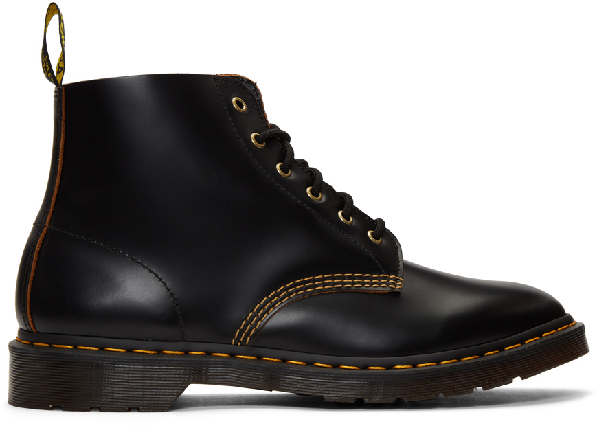 Dr. Martens: Black 101 Vintage Smooth Boots | SSENSE