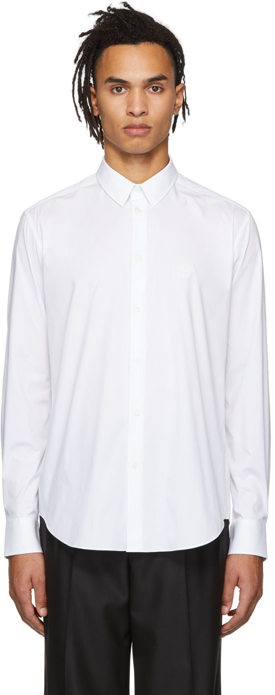 Versace: White Poplin Medusa Shirt | SSENSE Canada
