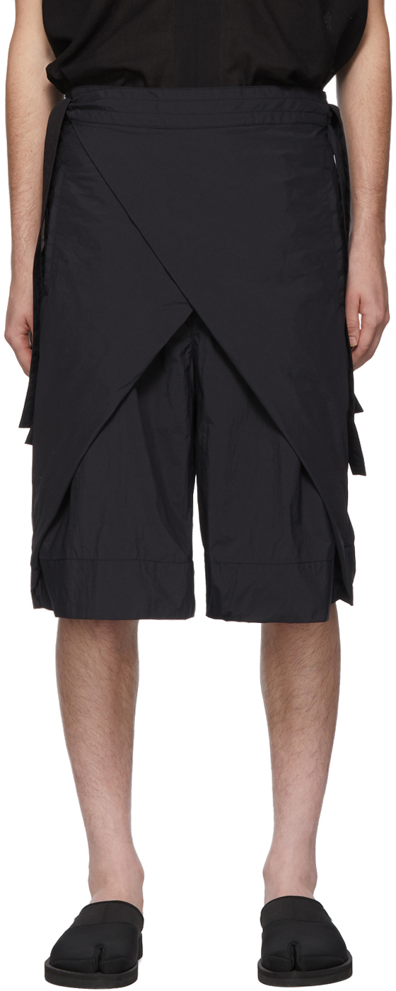 Sasquatchfabrix.: Navy Nanou Wrap Shorts | SSENSE UK