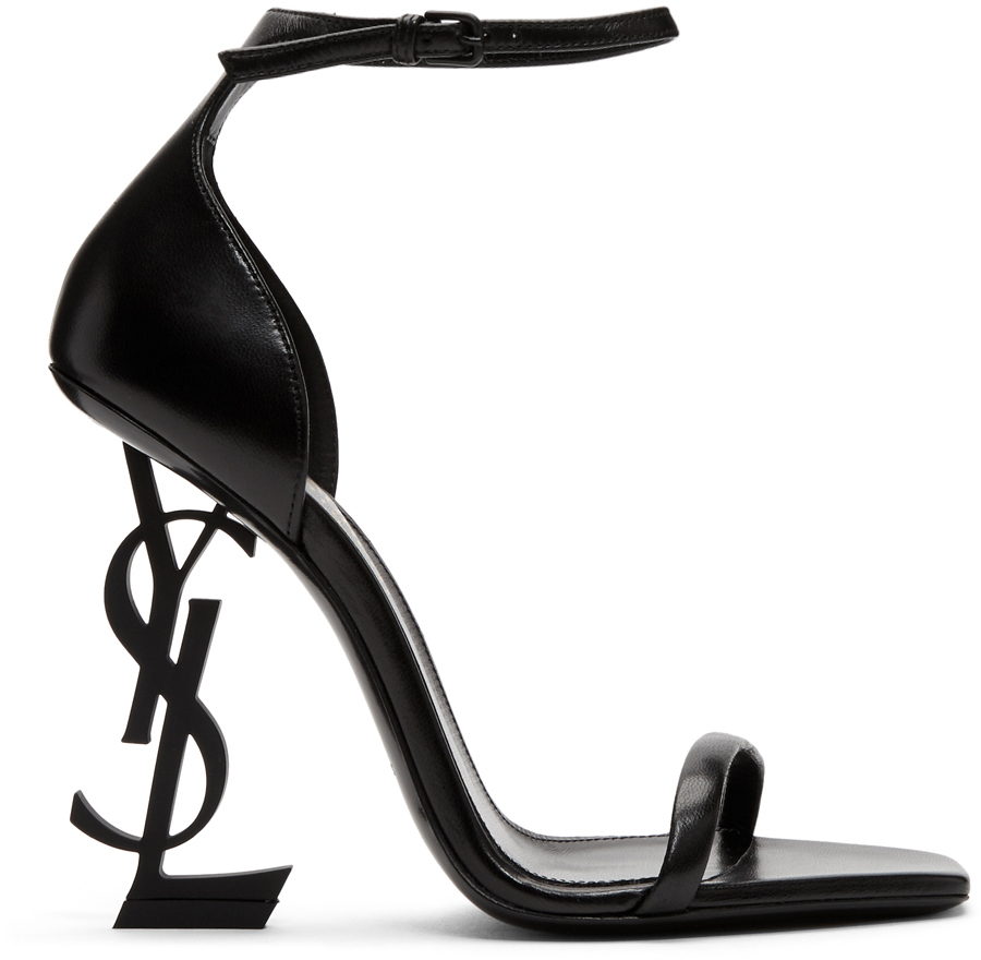 Saint Laurent: Black Opyum Heeled Sandals | SSENSE
