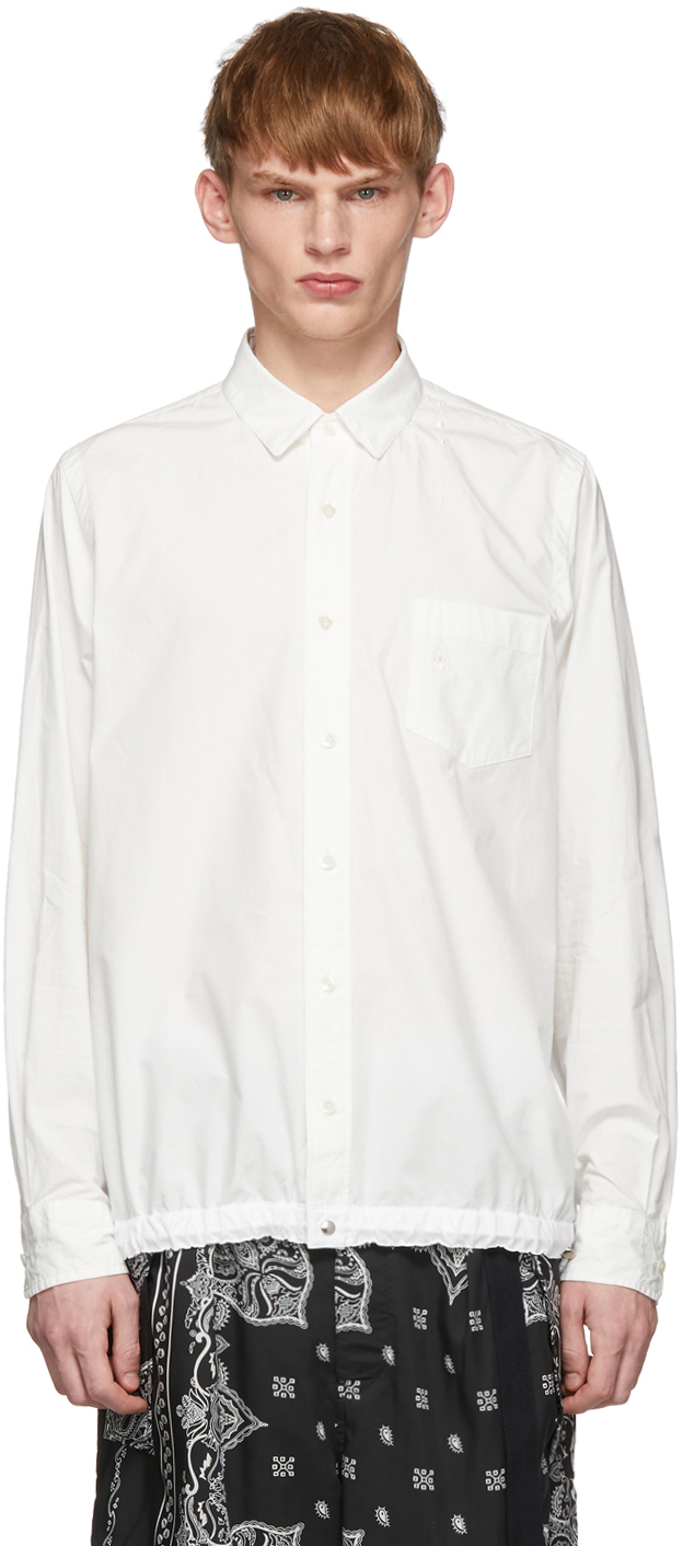 sacai: White Dr.Woo Typewriter Shirt | SSENSE