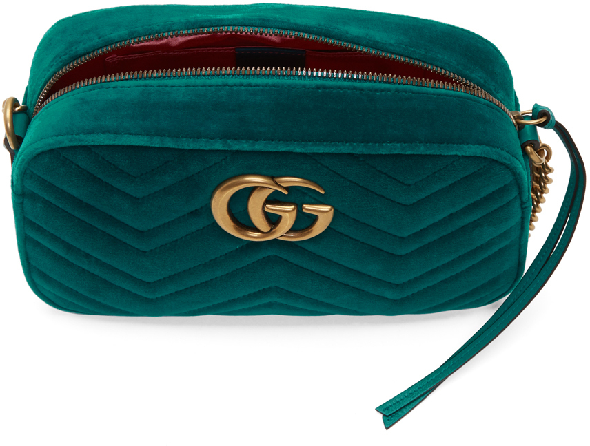 gucci green velvet bag