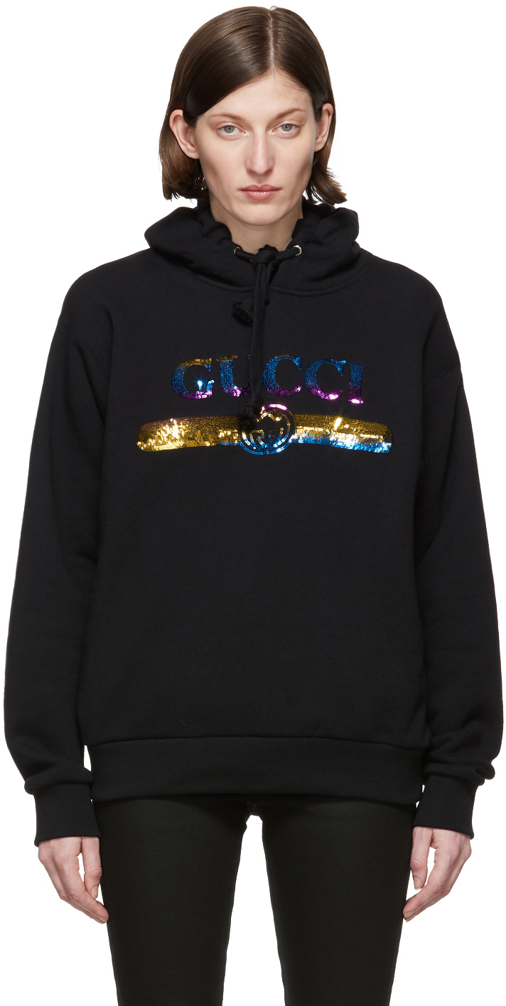 gucci black and gold hoodie