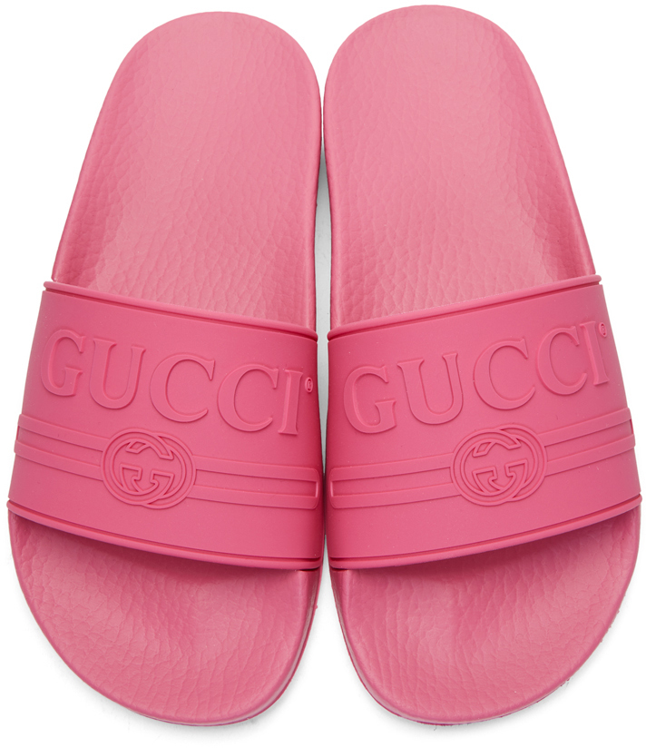 gucci flip flops pink