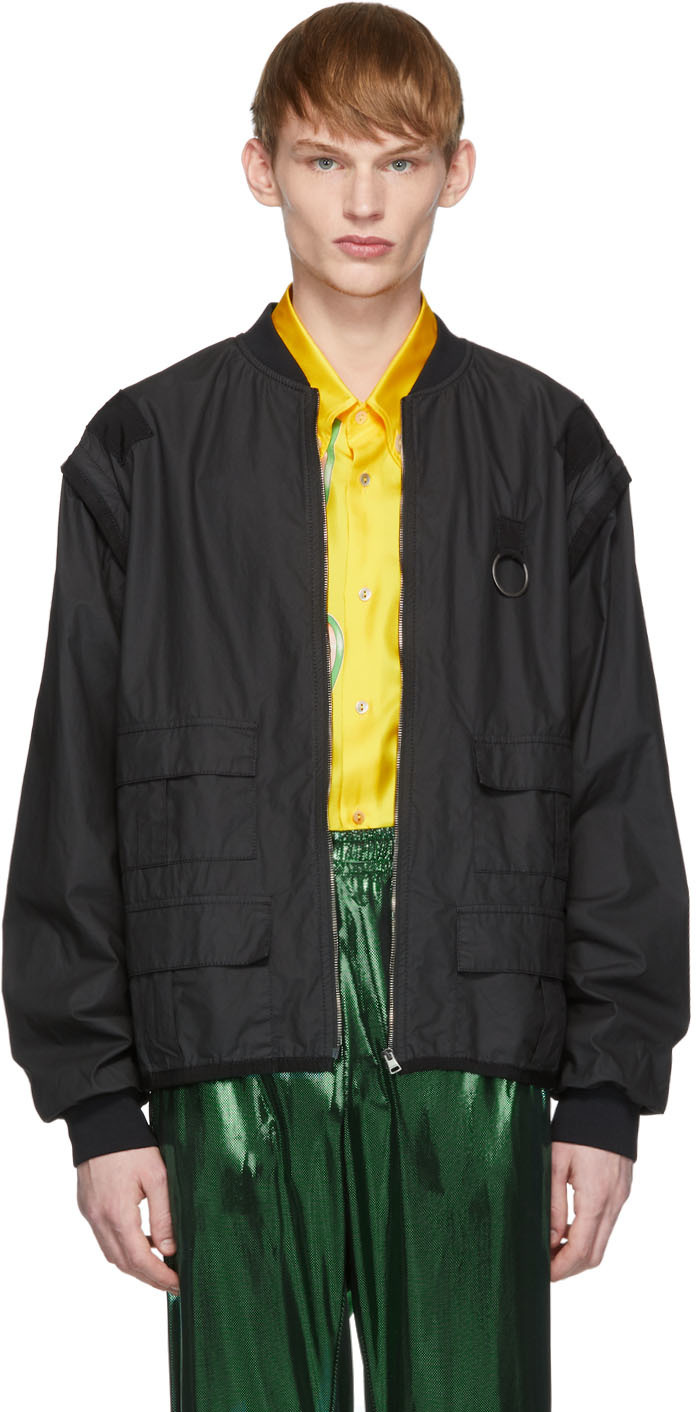 Gucci: Black Grosgrain Detail Jacket | SSENSE