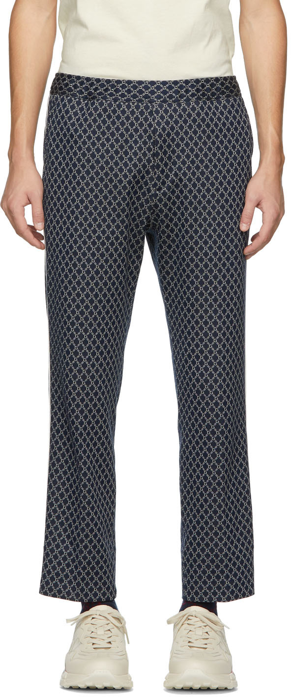 Gucci: Blue G Frames Jogging Trousers | SSENSE