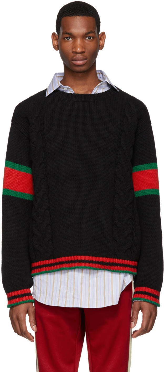 gucci black sweater with logo