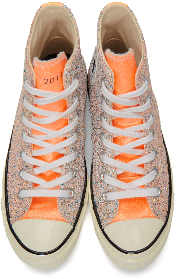 orange glitter converse