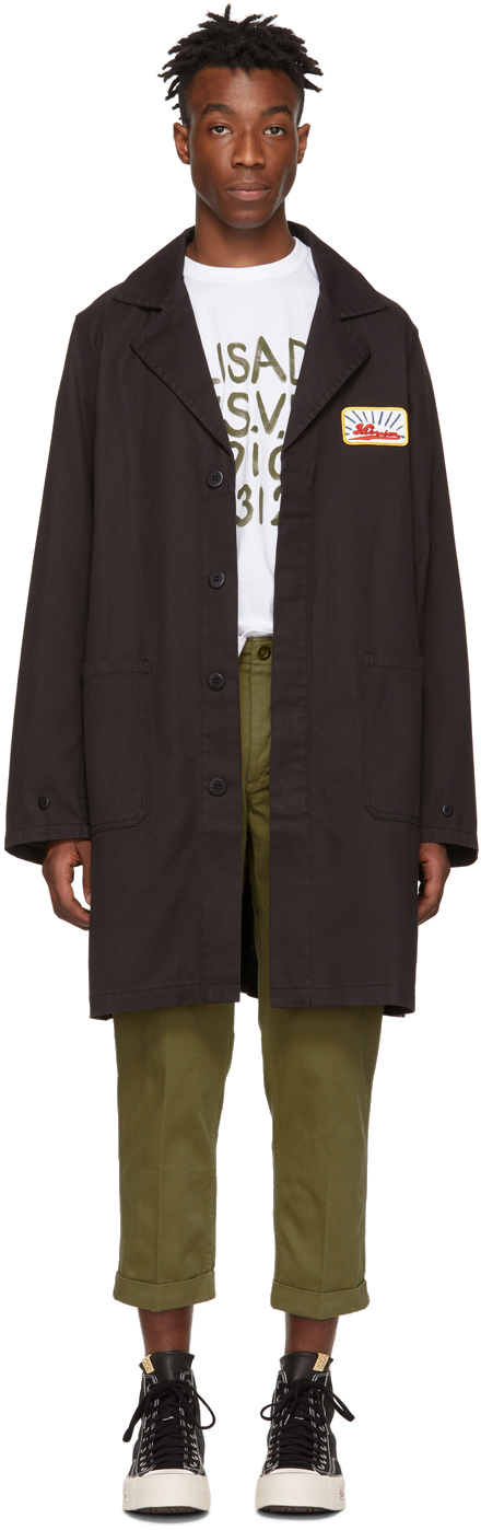 visvim: Black Peerless Service Coat | SSENSE