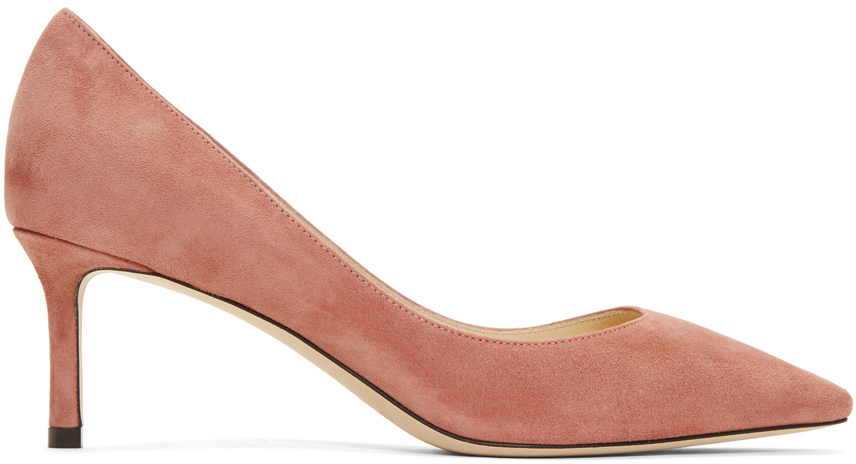 Jimmy Choo: Pink Suede Romy 60 Heels | SSENSE