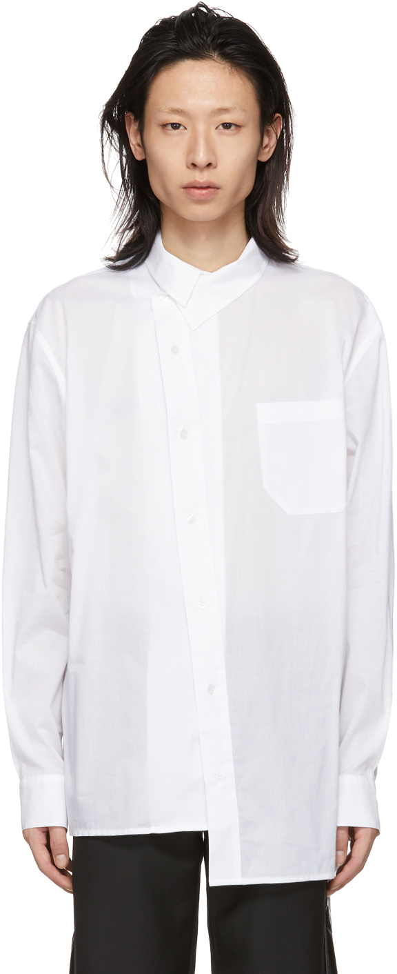 D.Gnak by Kang.D: White Asymmetry Shirt | SSENSE