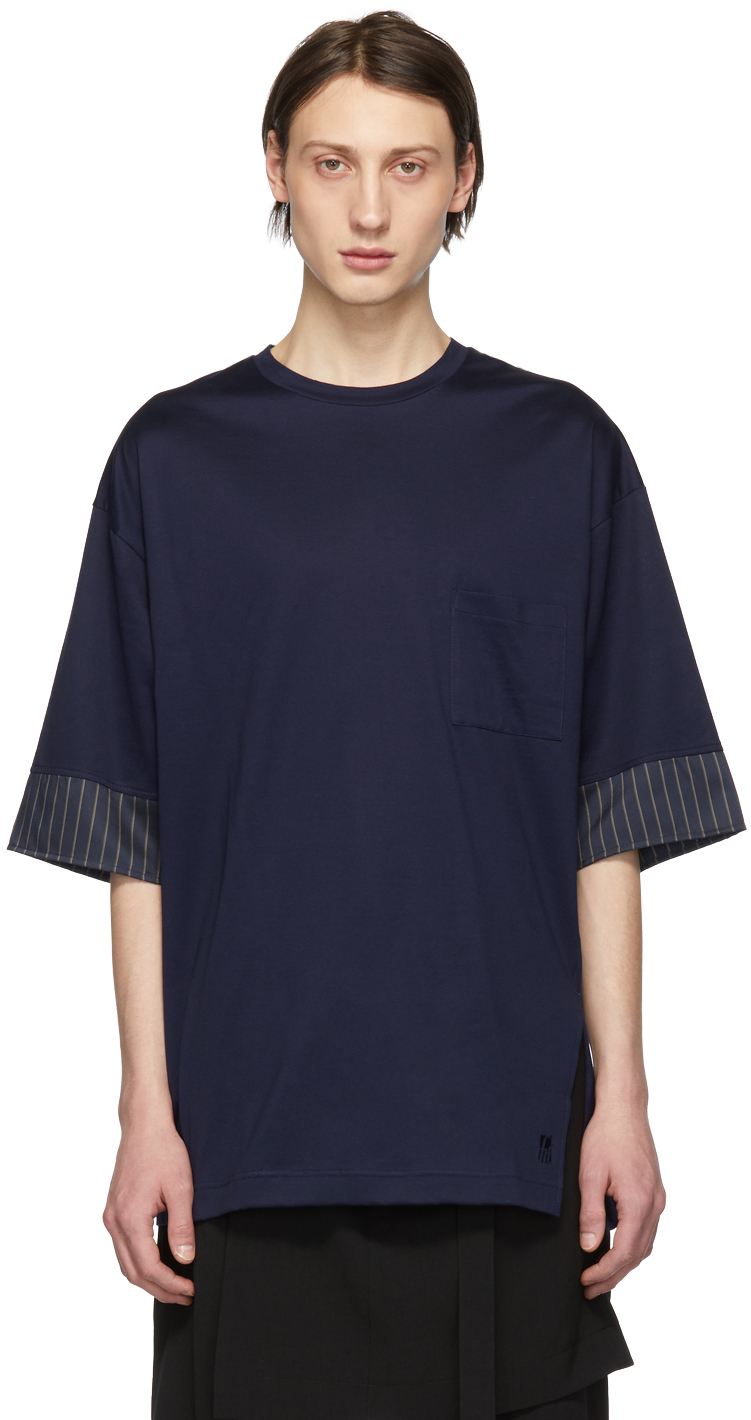 Miharayasuhiro: Navy Slit T-Shirt | SSENSE