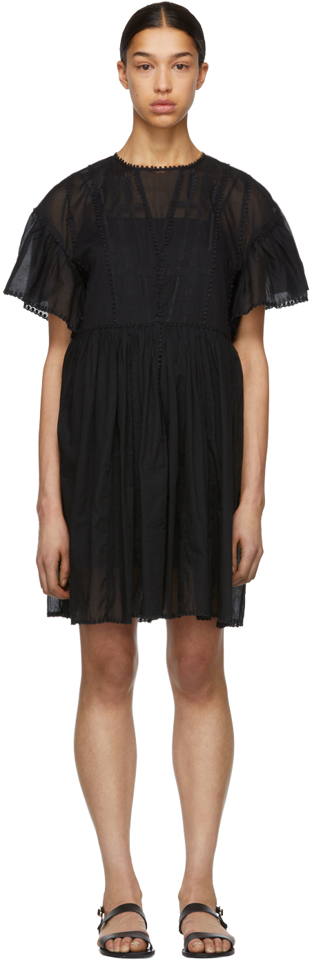 Isabel Marant Etoile: Black Annaelle Mini Dress | SSENSE