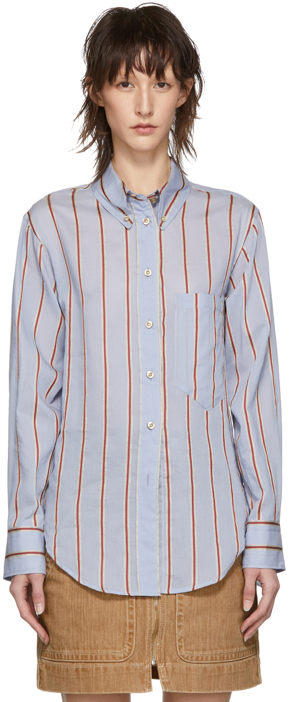 Isabel Marant Etoile: Blue Yvana Shirt | SSENSE UK