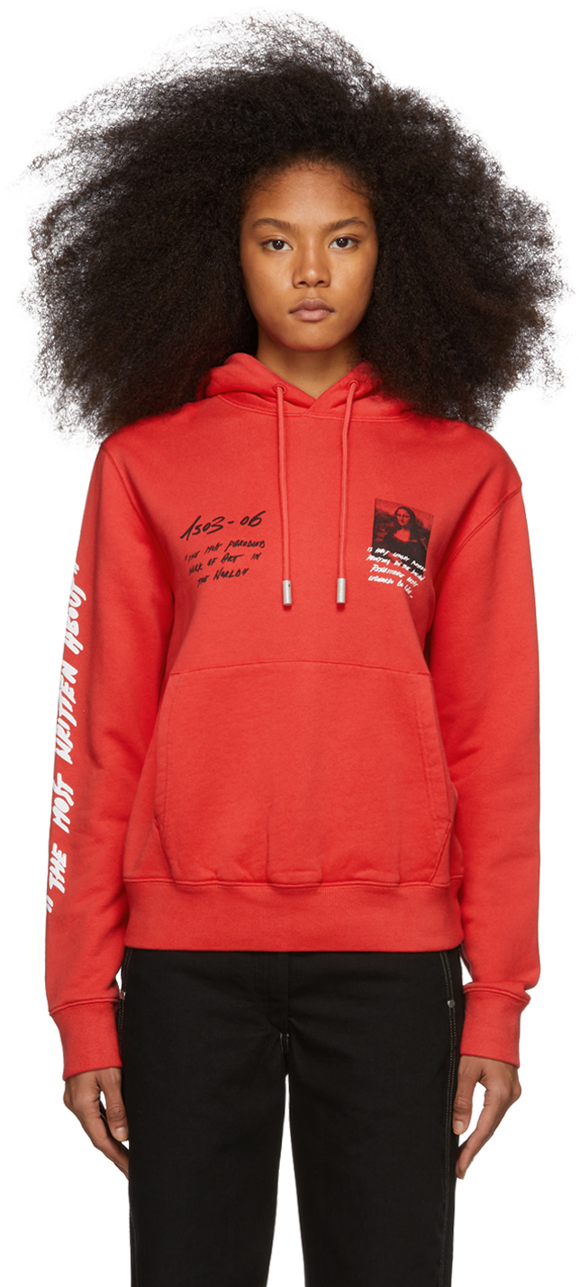 Off-White: Red Hoodie |