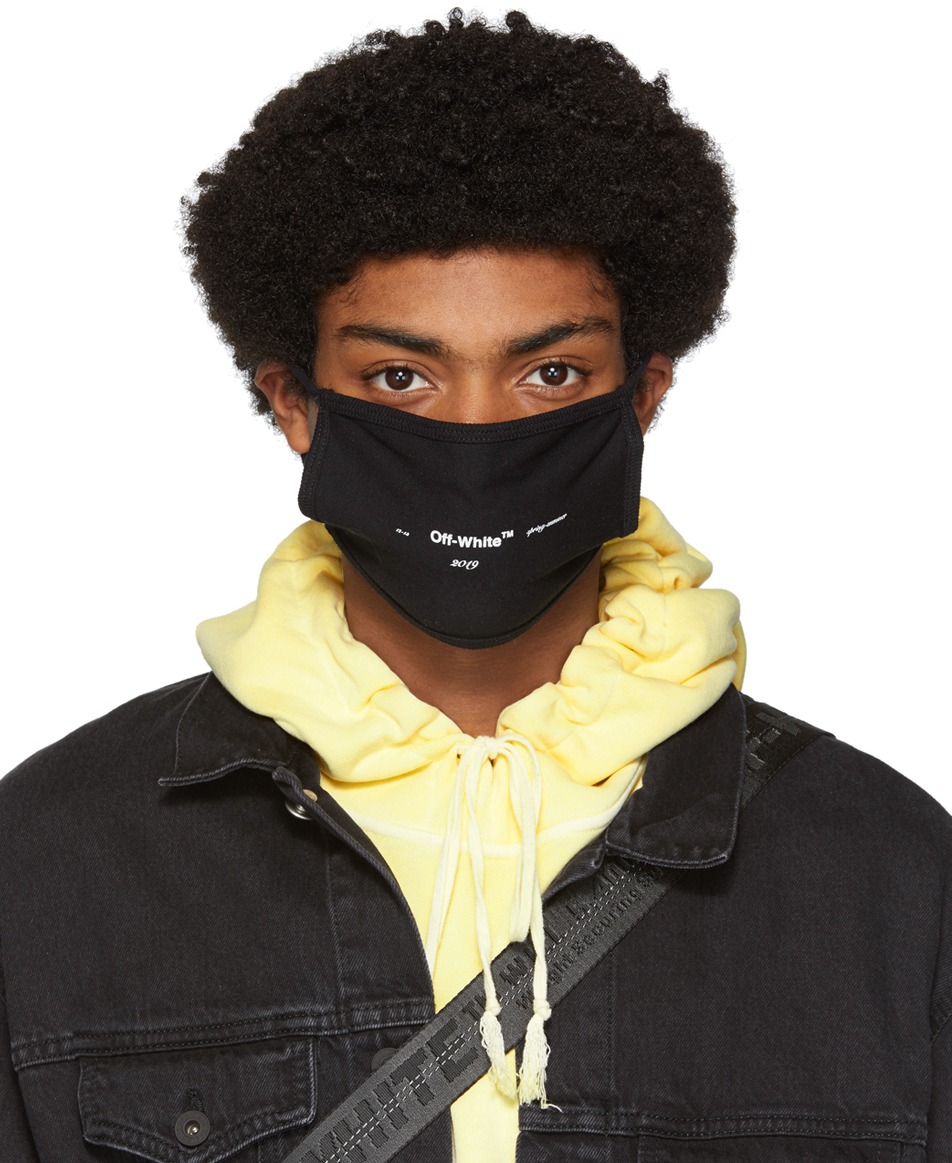 Off-White: Black Logo Mask | SSENSE Canada