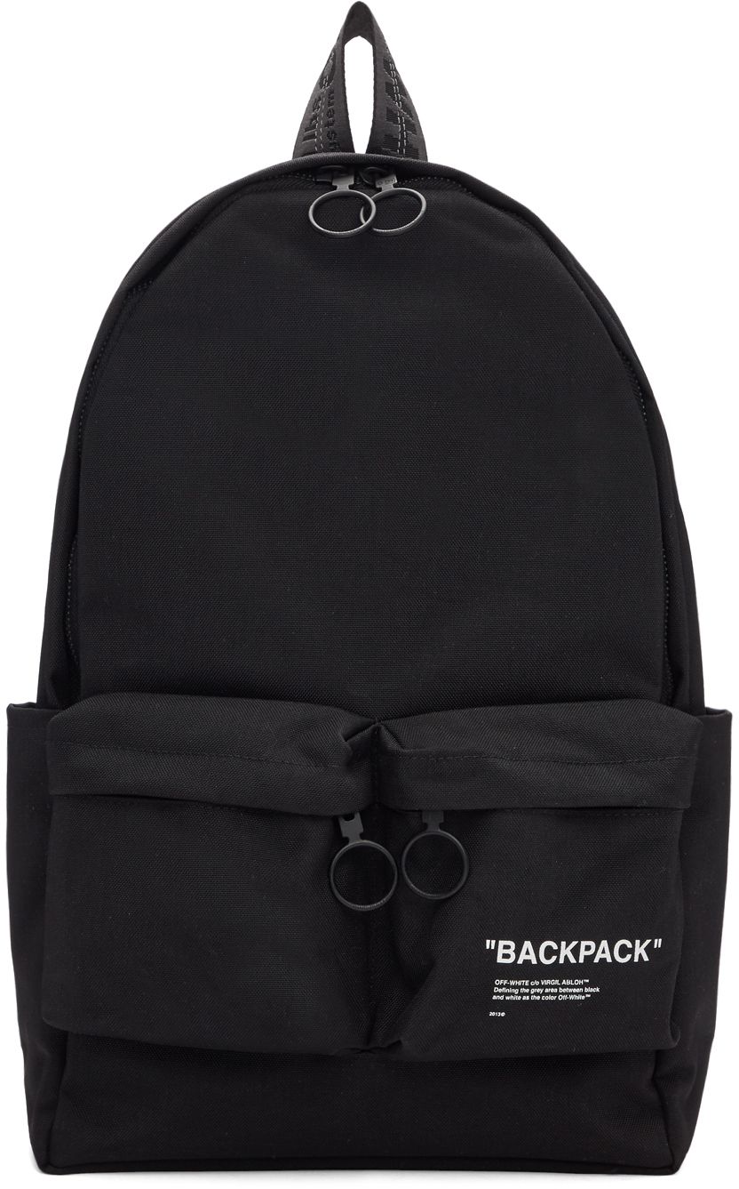 OffWhite Black Quote Backpack SSENSE