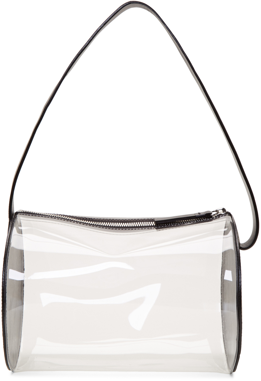 Building Block: SSENSE Exclusive Black & Transparent PVC Barrel Bag ...