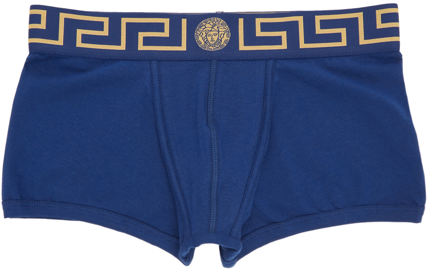 Versace Underwear: Blue Medusa Boxer Briefs | SSENSE