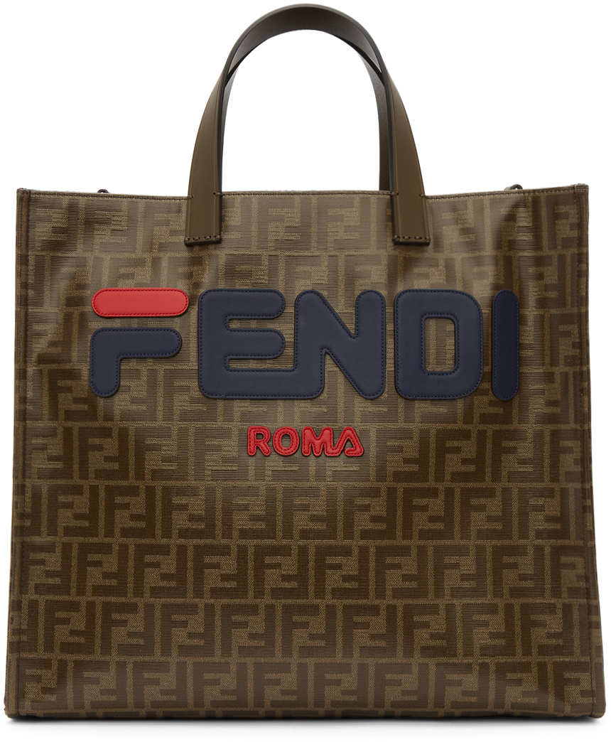 Fendi: Brown 'Fendi Mania' Shopping Tote | SSENSE