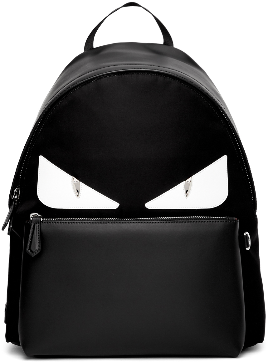 Fendi: Black & White Bag Bugs Backpack | SSENSE