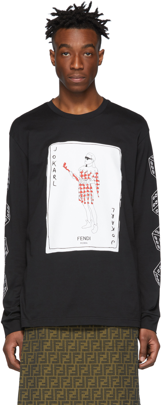 Fendi: Black JoKarl Fashion Show Long Sleeve T-Shirt | SSENSE