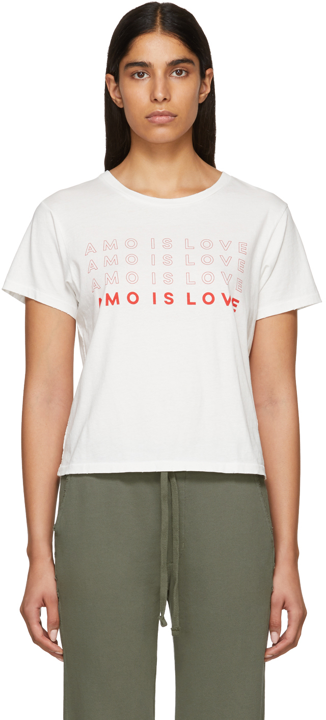 Amo: White 'Amo Is Love' Classic T-Shirt | SSENSE