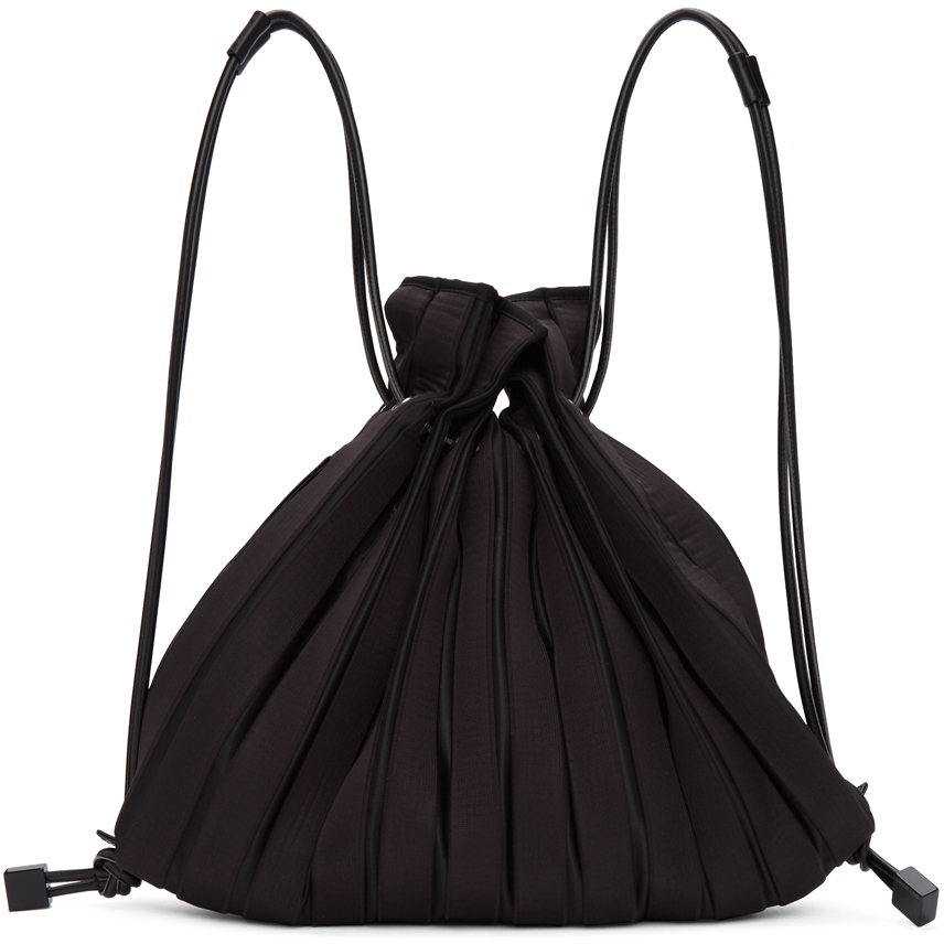 Issey Miyake: Black Linear Knit Bag | SSENSE