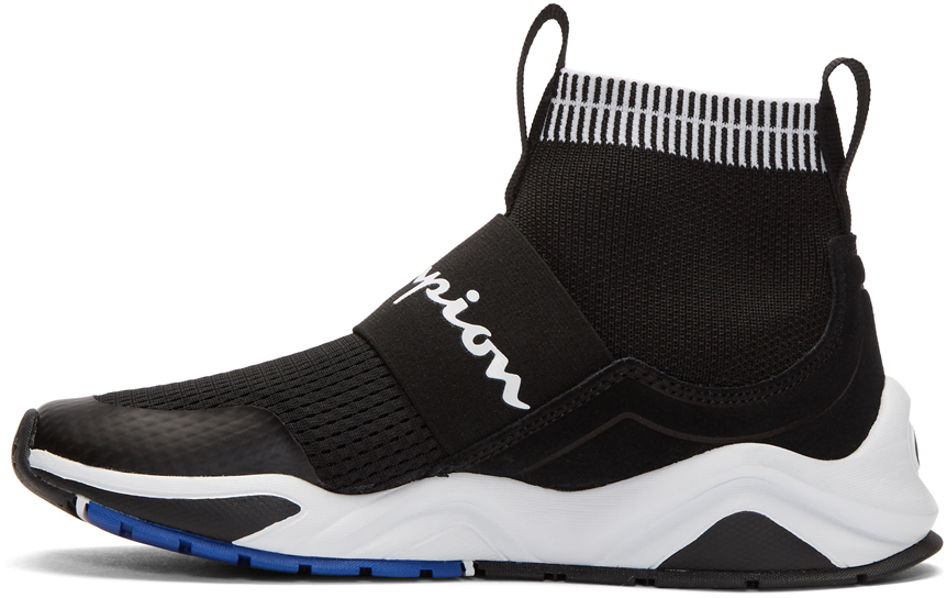 champion reverse weave black rally pro sock sneakers