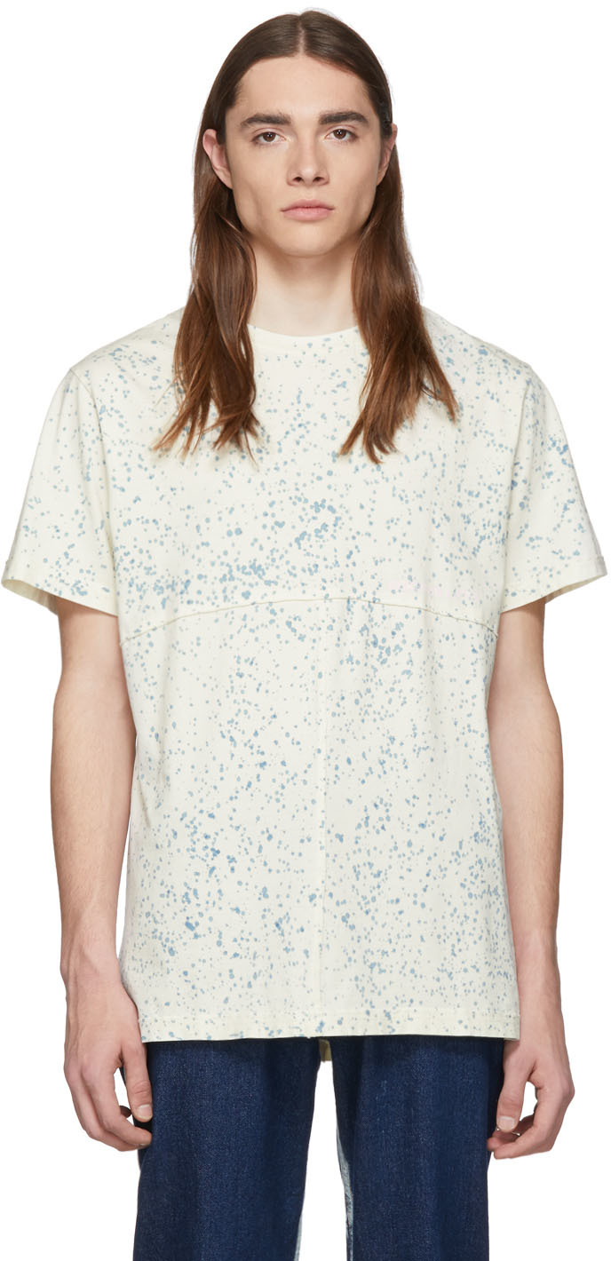 Eckhaus Latta: Blue & Off-White Lapped T-Shirt | SSENSE