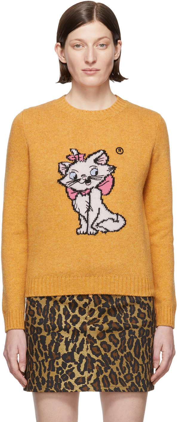 Miu Miu: Orange Disney Edition Wool Aristocats Sweater | SSENSE