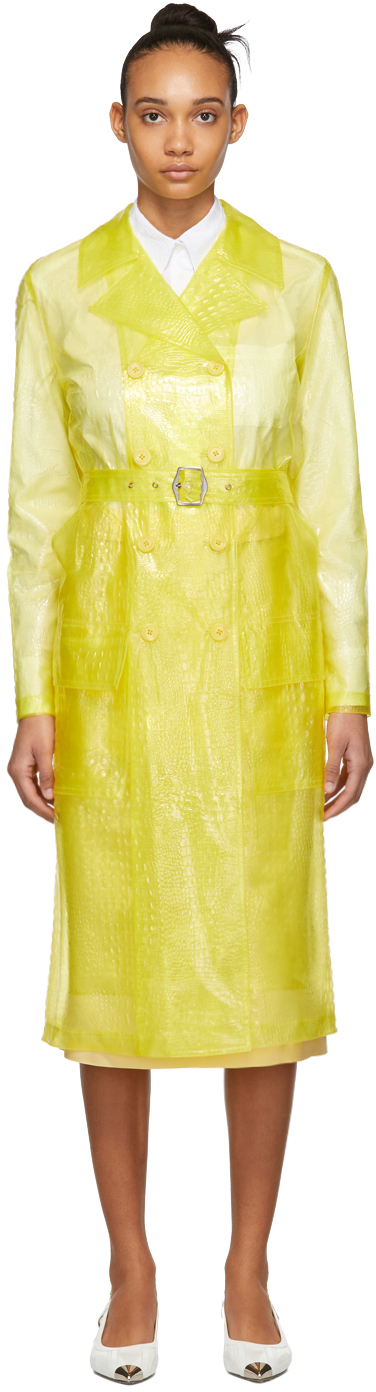 Sies Marjan イエロー エンボス プラスチック トレンチ コート Ssense 日本 Sies Marjan イエロー エンボス プラスチック ト, Plastic Trench Coat