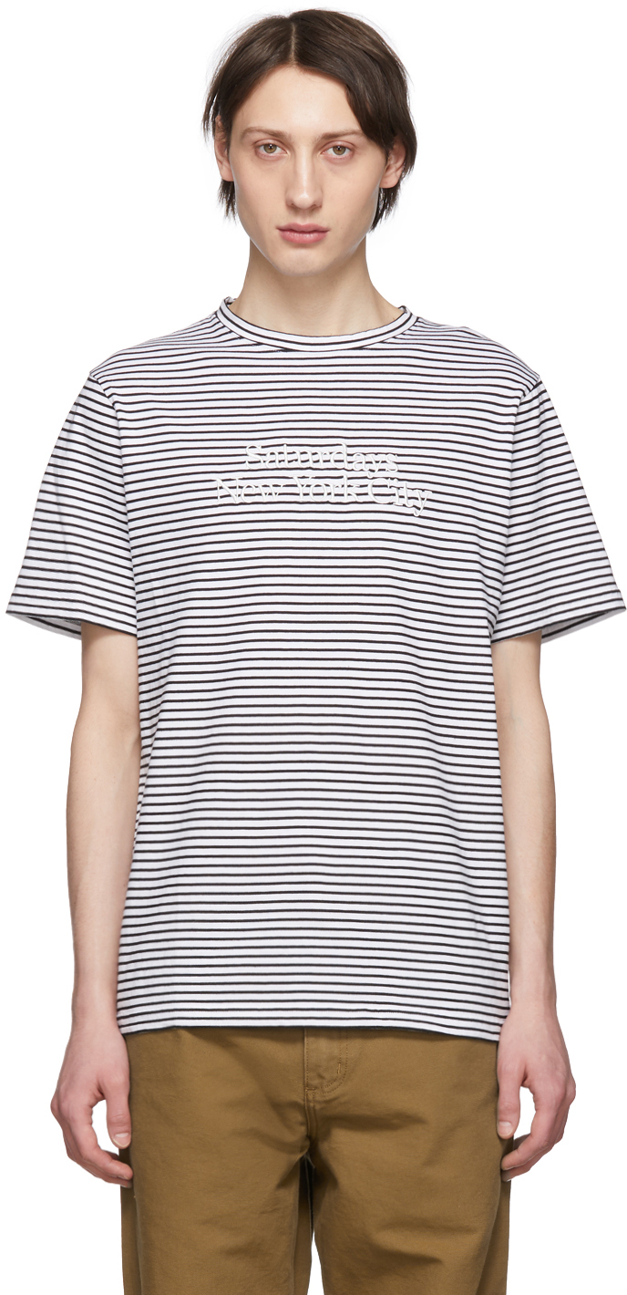 Saturdays NYC: Black & White Brandon Miller Standard T-Shirt | SSENSE