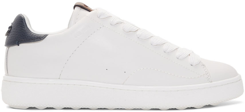 Coach 1941: White & Navy C101 Low-Top Sneakers | SSENSE Canada