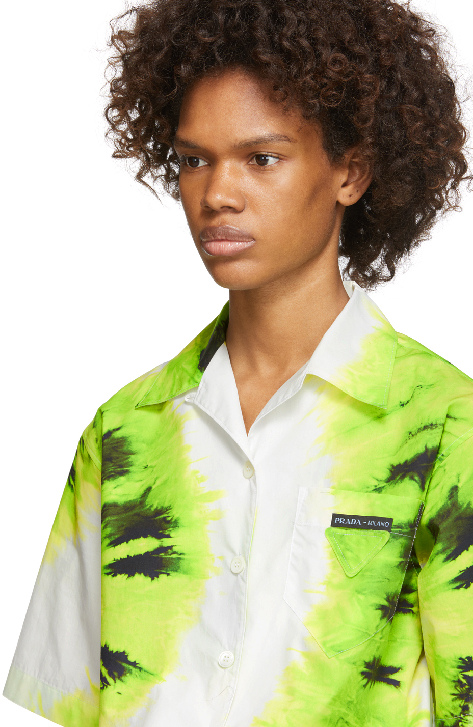Prada Green Tie Dye Short Sleeve Shirt Ssense
