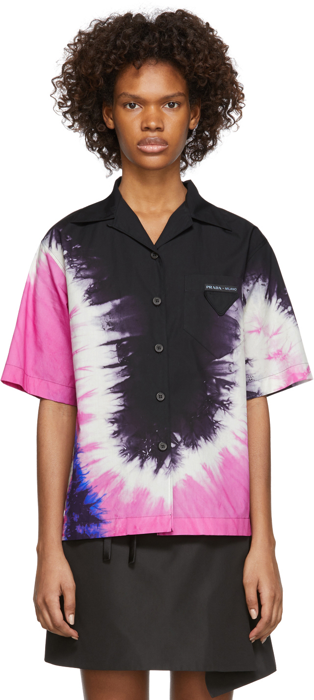 Prada: Pink Tie-Dye Short Sleeve Shirt | SSENSE