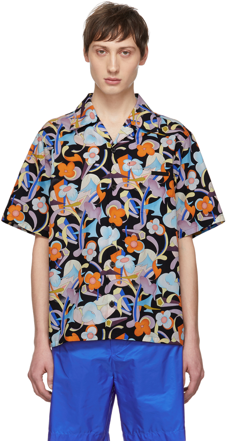 Prada: Multicolor Floral Abstract Shirt | SSENSE Canada