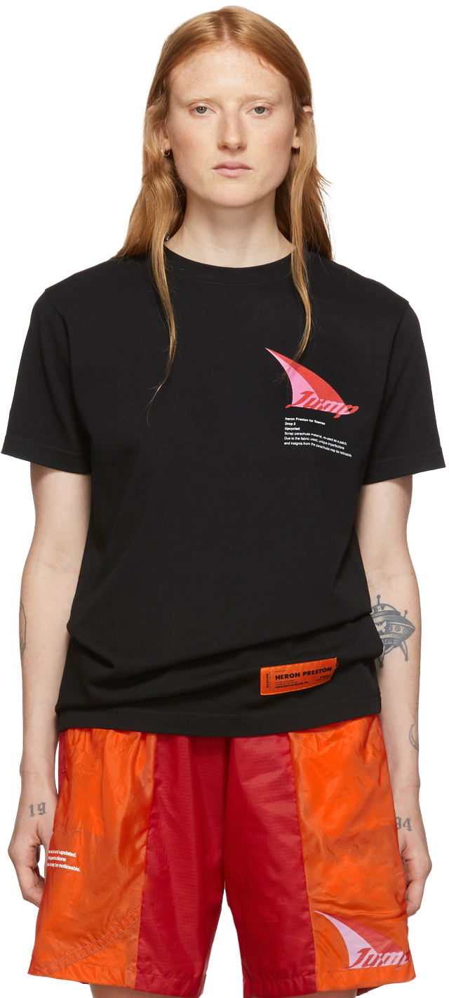 Heron Preston: T-shirt noir \